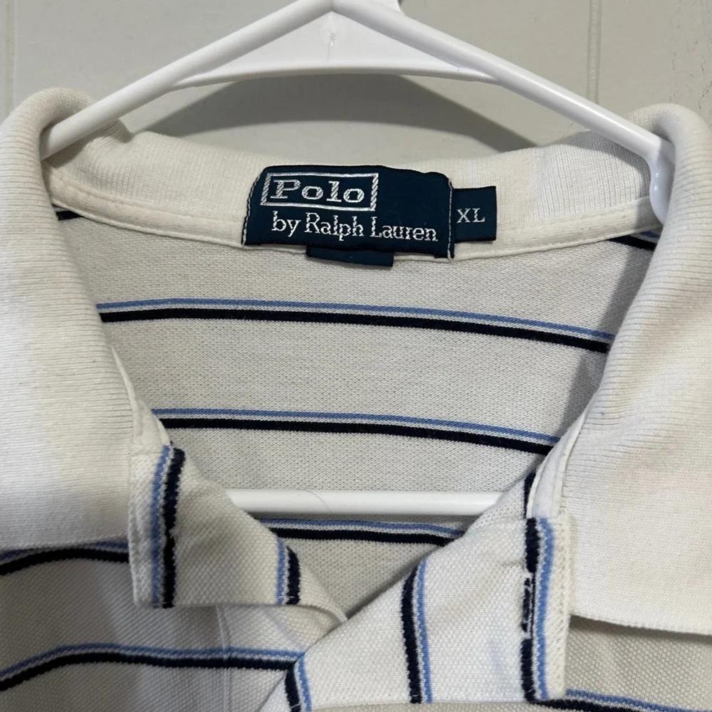 Polo Ralph Lauren polo Shirt Blue white Striped Size XL